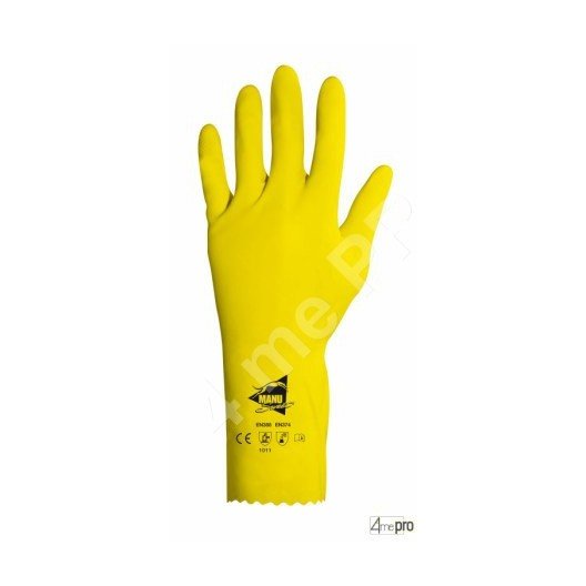 Gants protection chimique 32cm - latex flocké coton - normes EN 388 1011 / EN 374
