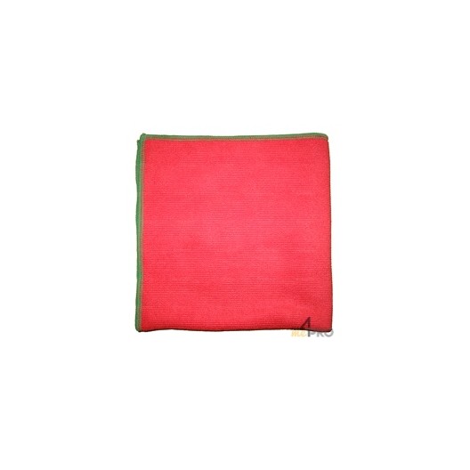 Serviette d'essuyage ANTI-BACT 40 x 40 cm rouge à liseré vert