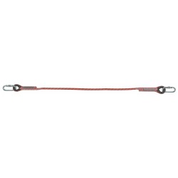 Longe de liaison en corde tressée Ø 10,5mm et 1,5 m de longueur avec mousquetons en acier