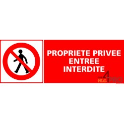 Panneau rectangulaire Propriété privée entrée interdite