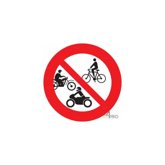 Panneau rond Accès interdit vélos, motos, cyclomoteurs