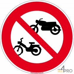 Panneau rond Accès interdit aux motos et aux cyclomoteurs