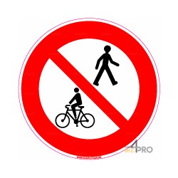Panneau rond Accès interdit aux vélos et aux piétons