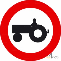 Panneau rond Accès interdit aux tracteurs