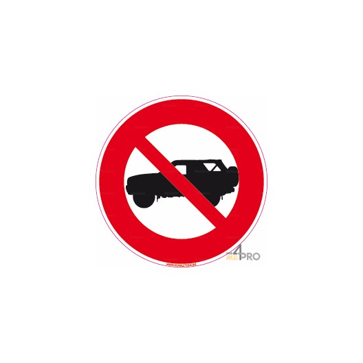 Panneau rond Accès interdit aux véhicules de type 4X4