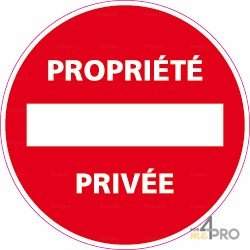 Panneau rond Propriété privée