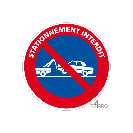 Panneau rond Stationnement interdit avec pictogramme